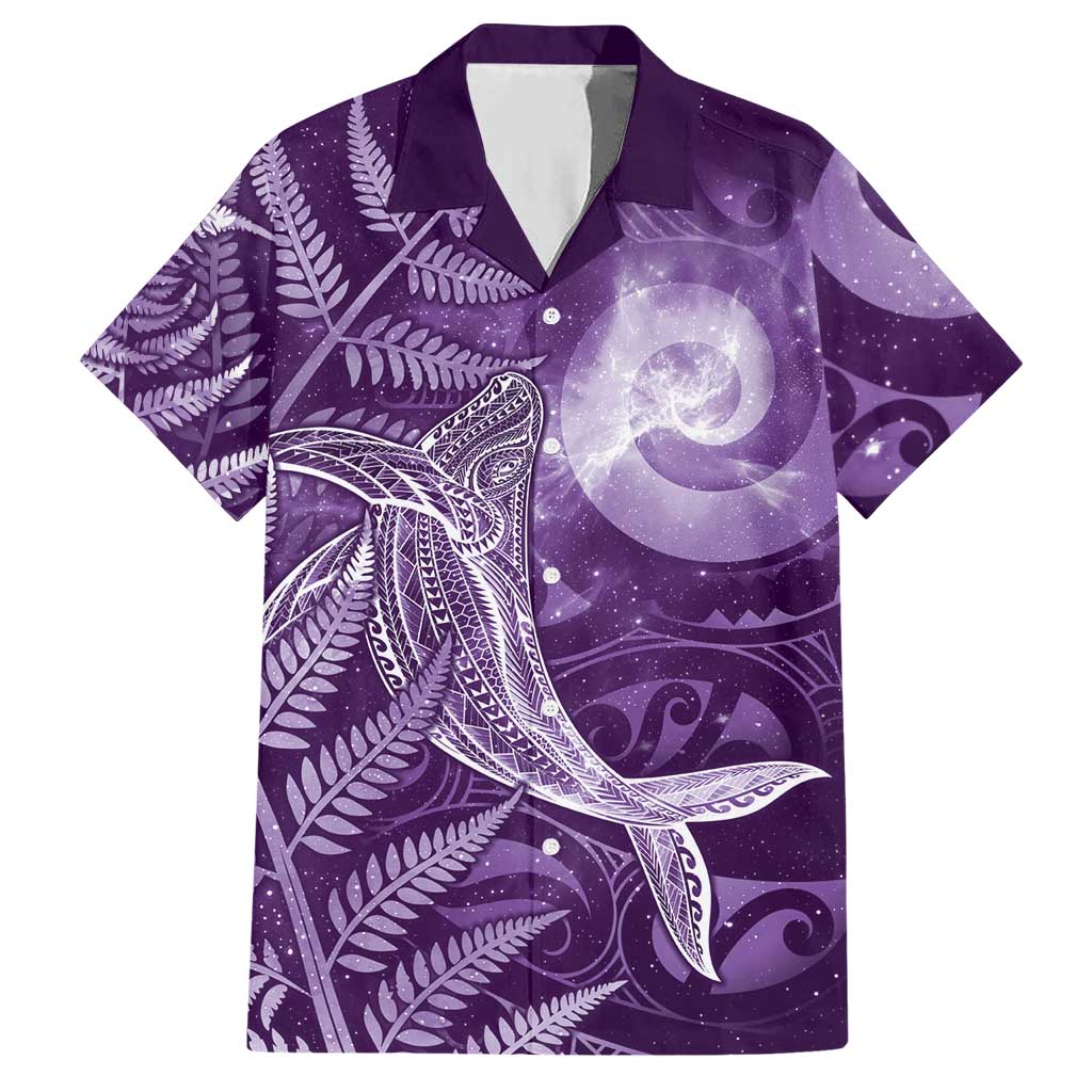 New Zealand Matariki Hawaiian Shirt Maori Koru With Humpback Whale Purple