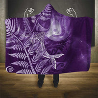 New Zealand Matariki Hooded Blanket Maori Koru With Humpback Whale Purple LT05 - Polynesian Pride