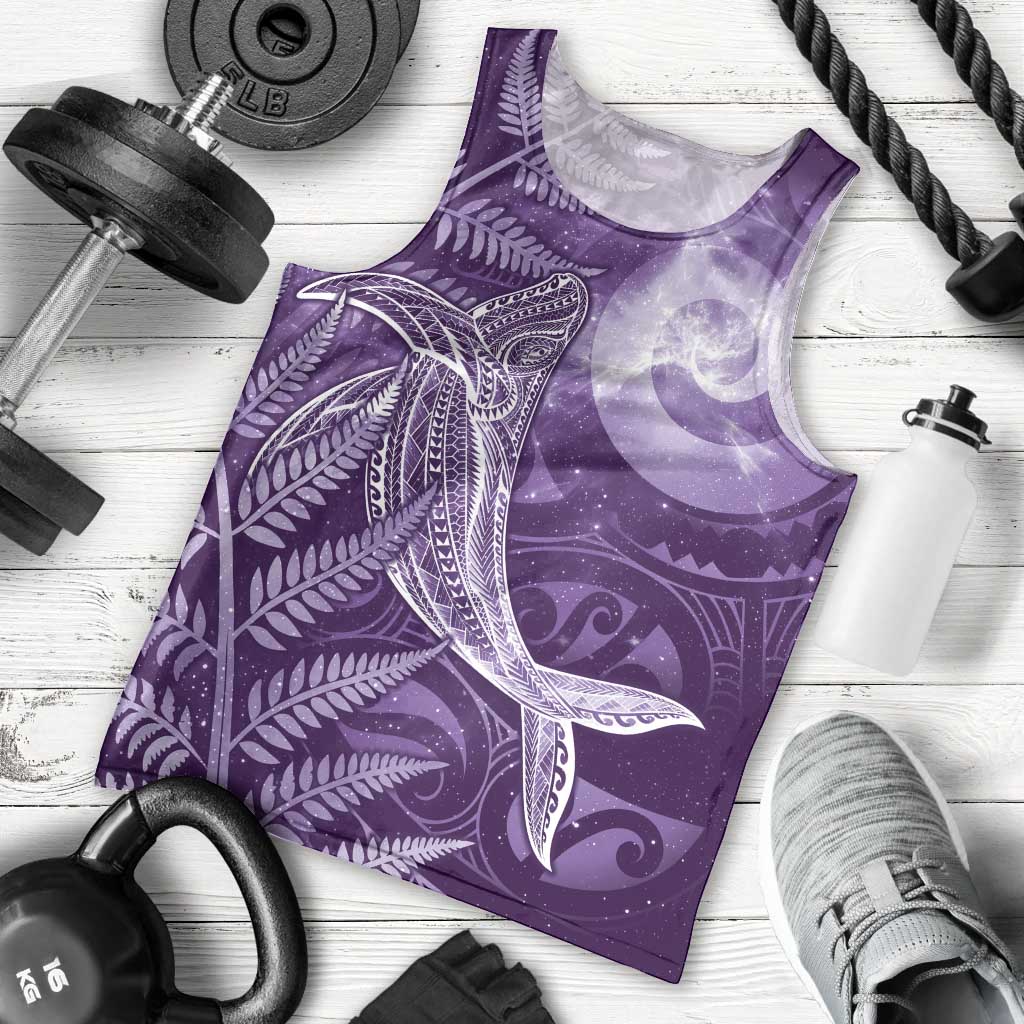 New Zealand Matariki Men Tank Top Maori Koru With Humpback Whale Purple LT05 - Polynesian Pride