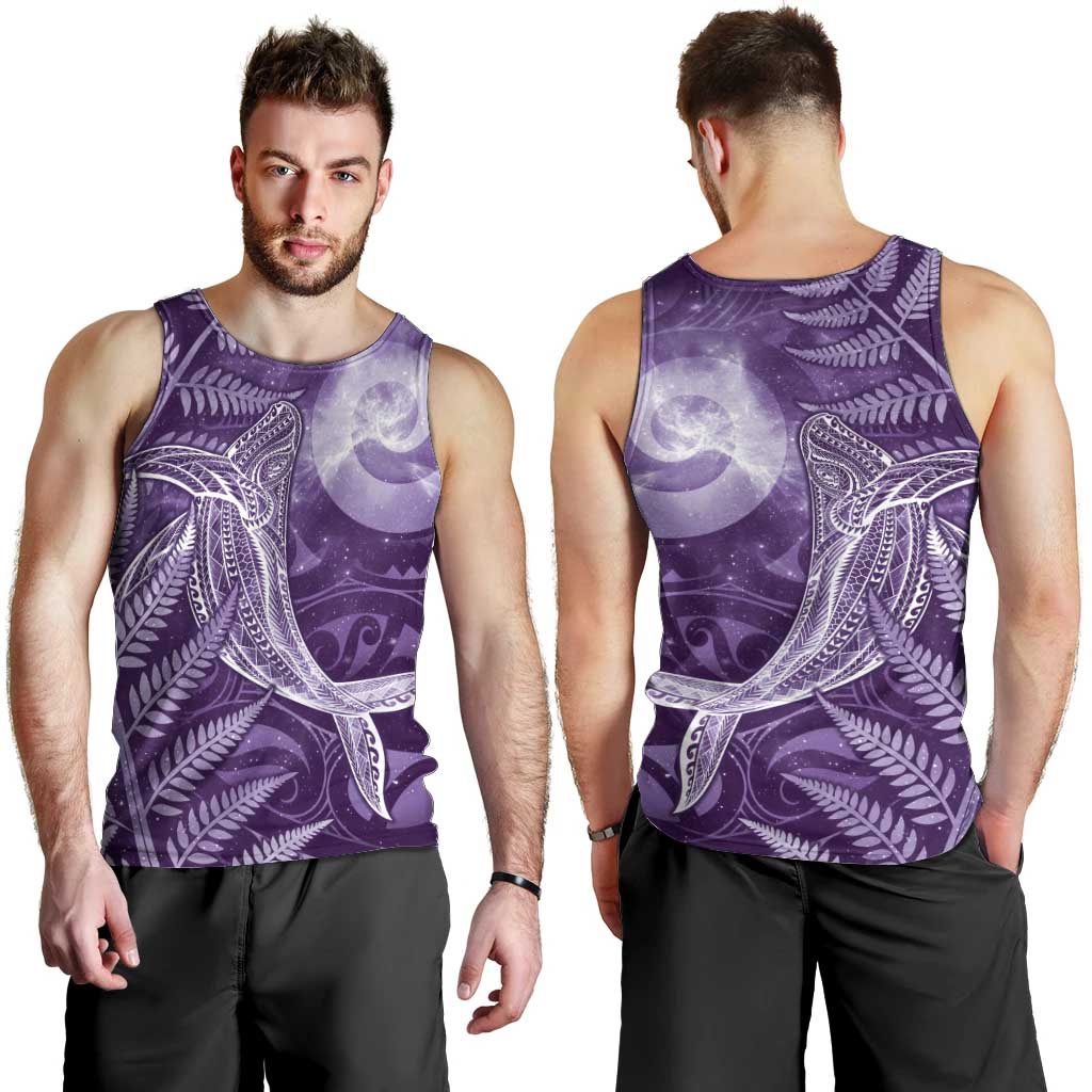 New Zealand Matariki Men Tank Top Maori Koru With Humpback Whale Purple LT05 - Polynesian Pride