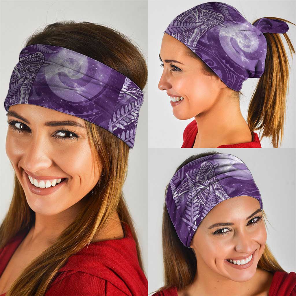 New Zealand Matariki Neck Gaiter Maori Koru With Humpback Whale Purple LT05 - Polynesian Pride