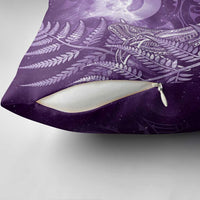 New Zealand Matariki Pillow Cover Maori Koru With Humpback Whale Purple LT05 - Polynesian Pride