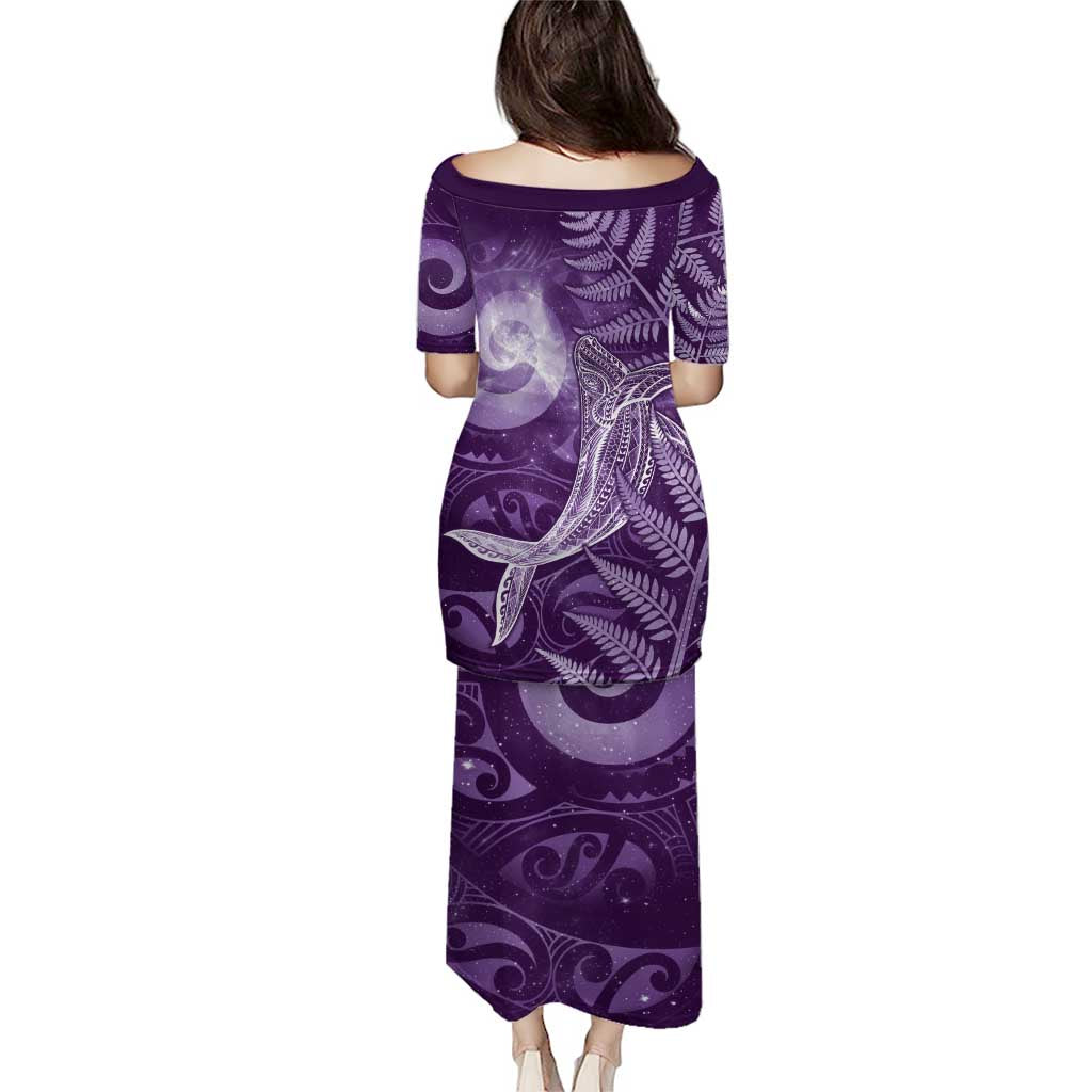 New Zealand Matariki Puletasi Maori Koru With Humpback Whale Purple LT05 - Polynesian Pride