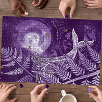 New Zealand Matariki Puzzle Maori Koru With Humpback Whale Purple LT05 - Polynesian Pride