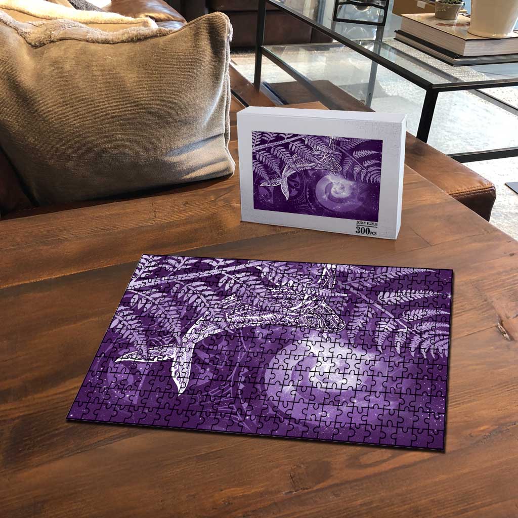 New Zealand Matariki Puzzle Maori Koru With Humpback Whale Purple LT05 - Polynesian Pride