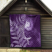 New Zealand Matariki Quilt Maori Koru With Humpback Whale Purple LT05 - Polynesian Pride