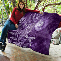 New Zealand Matariki Quilt Maori Koru With Humpback Whale Purple LT05 - Polynesian Pride