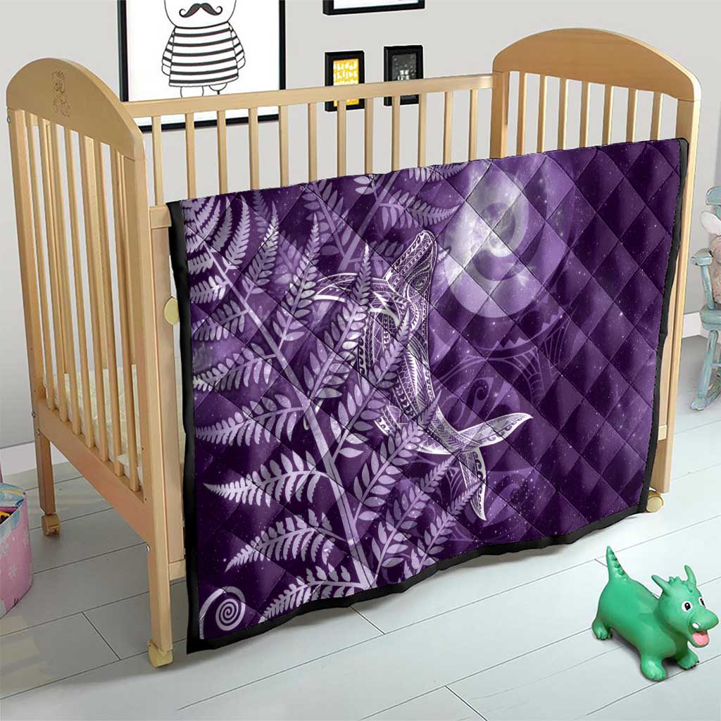 New Zealand Matariki Quilt Maori Koru With Humpback Whale Purple LT05 - Polynesian Pride