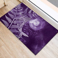 New Zealand Matariki Rubber Doormat Maori Koru With Humpback Whale Purple LT05 - Polynesian Pride