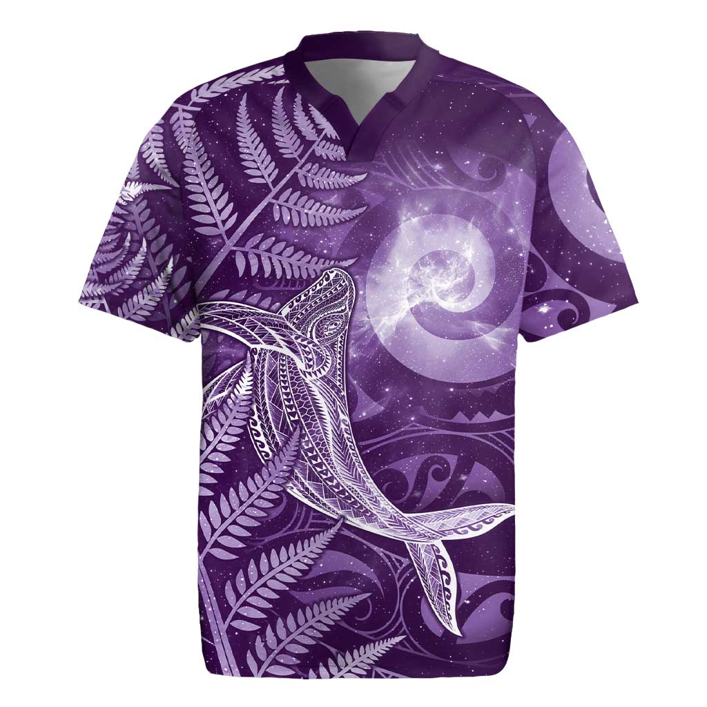 New Zealand Matariki Rugby Jersey Maori Koru With Humpback Whale Purple LT05 Purple - Polynesian Pride