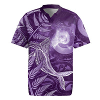 New Zealand Matariki Rugby Jersey Maori Koru With Humpback Whale Purple LT05 Purple - Polynesian Pride