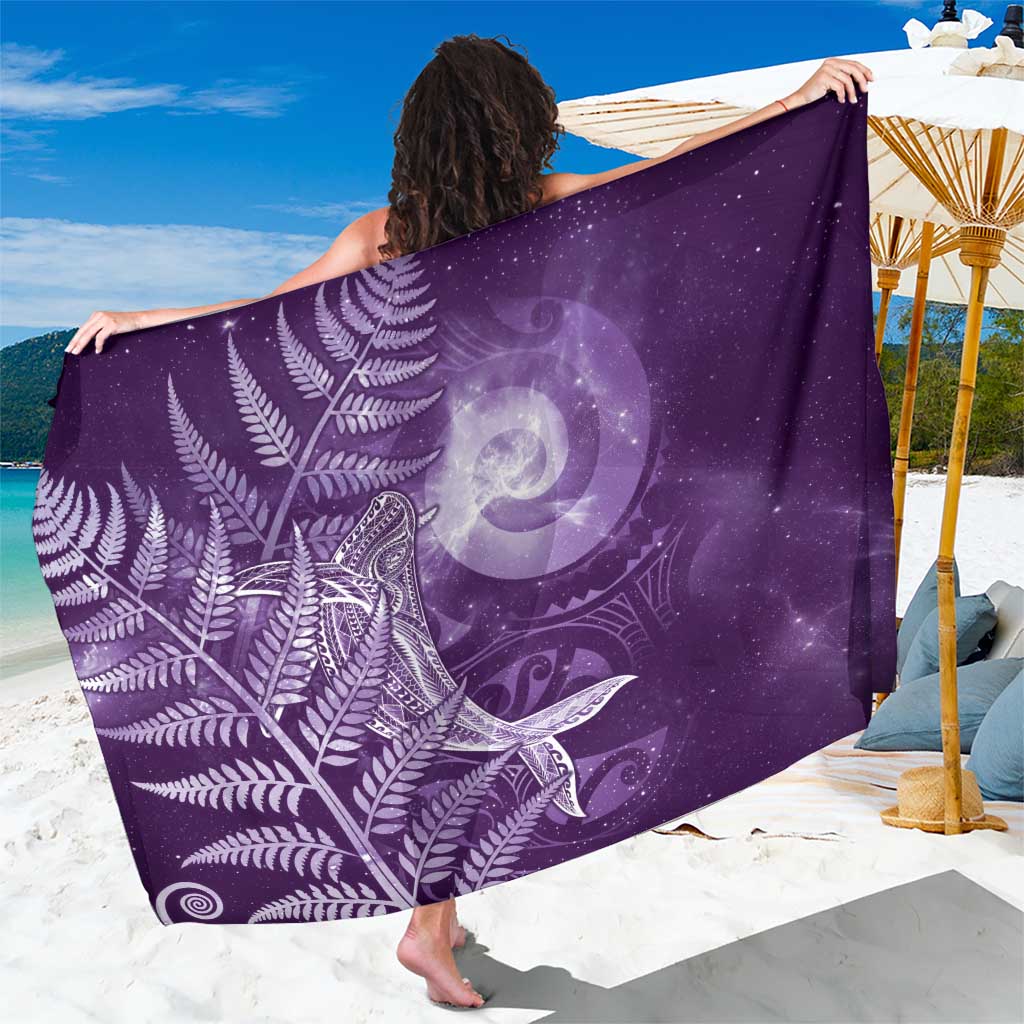 New Zealand Matariki Sarong Maori Koru With Humpback Whale Purple LT05 One Size 44 x 66 inches Purple - Polynesian Pride