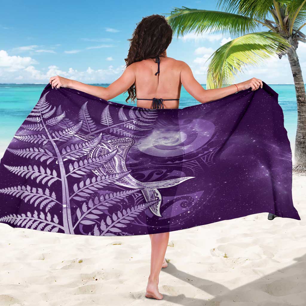 New Zealand Matariki Sarong Maori Koru With Humpback Whale Purple LT05 - Polynesian Pride