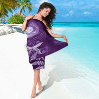 New Zealand Matariki Sarong Maori Koru With Humpback Whale Purple LT05 - Polynesian Pride