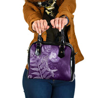 New Zealand Matariki Shoulder Handbag Maori Koru With Humpback Whale Purple LT05 One Size Purple - Polynesian Pride