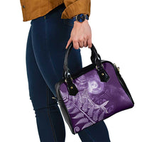 New Zealand Matariki Shoulder Handbag Maori Koru With Humpback Whale Purple LT05 - Polynesian Pride
