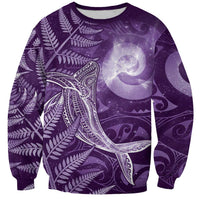New Zealand Matariki Sweatshirt Maori Koru With Humpback Whale Purple LT05 Unisex Purple - Polynesian Pride