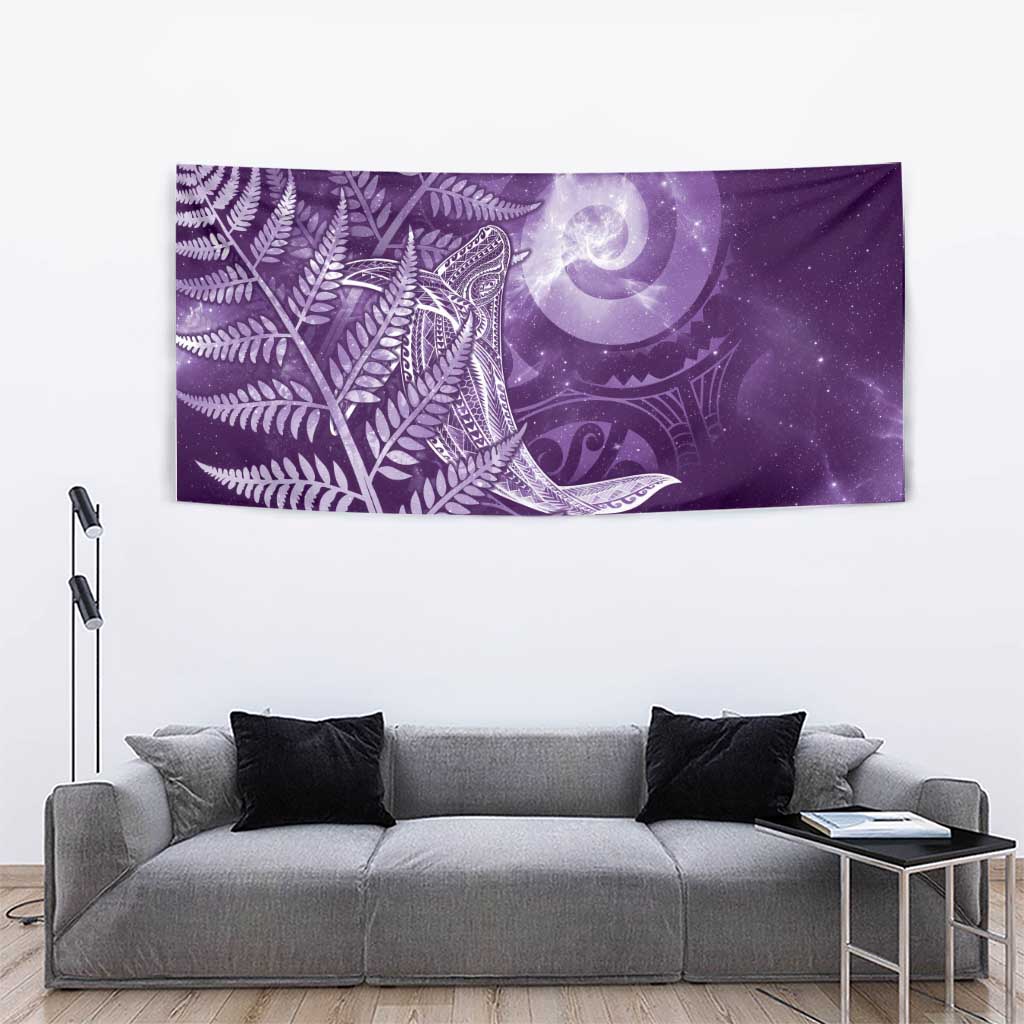New Zealand Matariki Tapestry Maori Koru With Humpback Whale Purple LT05 - Polynesian Pride