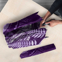 New Zealand Matariki Umbrella Maori Koru With Humpback Whale Purple LT05 - Polynesian Pride