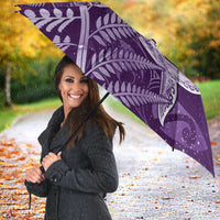 New Zealand Matariki Umbrella Maori Koru With Humpback Whale Purple LT05 - Polynesian Pride