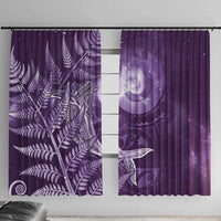 New Zealand Matariki Window Curtain Maori Koru With Humpback Whale Purple
