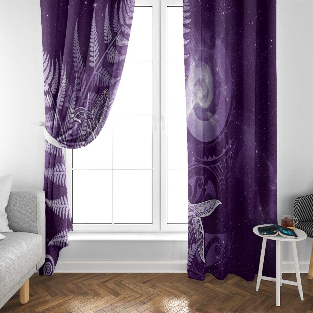 New Zealand Matariki Window Curtain Maori Koru With Humpback Whale Purple