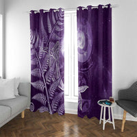 New Zealand Matariki Window Curtain Maori Koru With Humpback Whale Purple