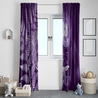 New Zealand Matariki Window Curtain Maori Koru With Humpback Whale Purple
