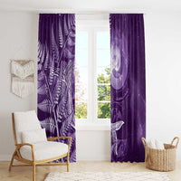 New Zealand Matariki Window Curtain Maori Koru With Humpback Whale Purple
