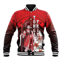 The First King Of Tonga Baseball Jacket Tongan Pride LT05 Unisex Red - Polynesian Pride