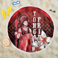 The First King Of Tonga Beach Blanket Tongan Pride LT05 One Size 150cm Red - Polynesian Pride