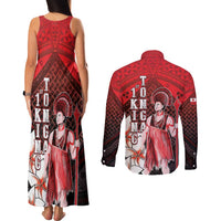The First King Of Tonga Couples Matching Tank Maxi Dress and Long Sleeve Button Shirt Tongan Pride LT05 - Polynesian Pride