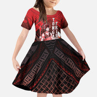 The First King Of Tonga Kid Short Sleeve Dress Tongan Pride LT05 KID Red - Polynesian Pride