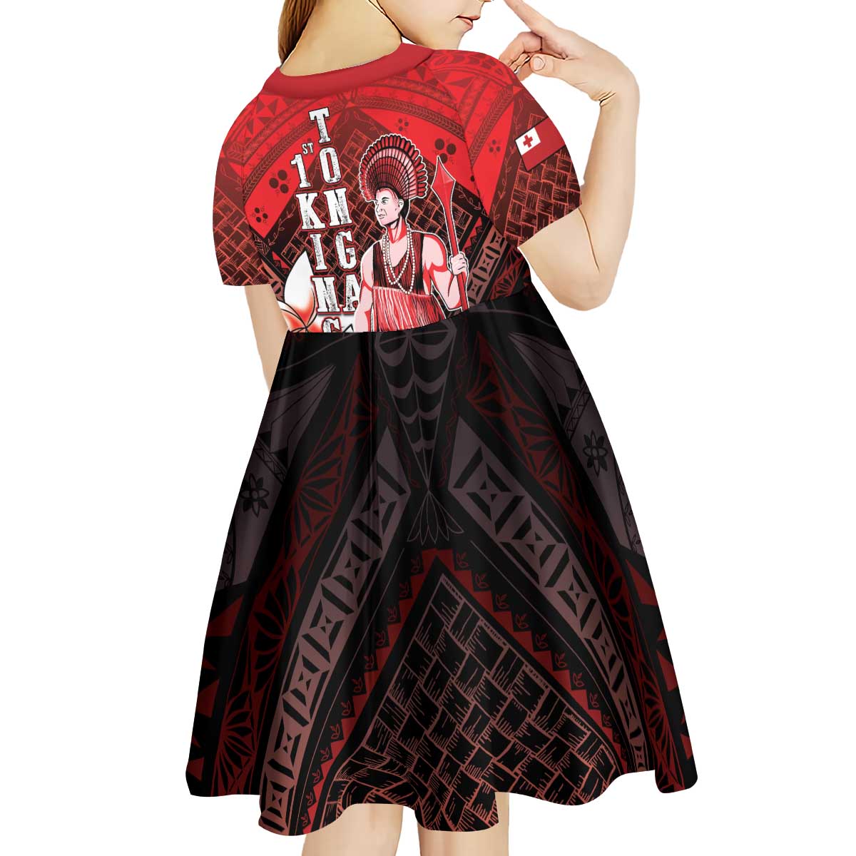The First King Of Tonga Kid Short Sleeve Dress Tongan Pride LT05 - Polynesian Pride
