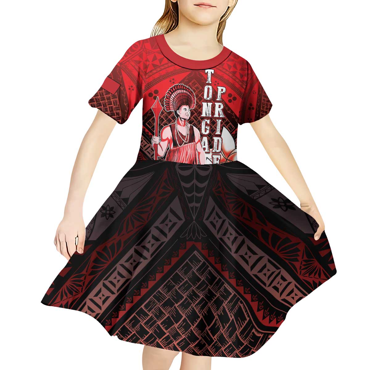 The First King Of Tonga Kid Short Sleeve Dress Tongan Pride LT05 - Polynesian Pride