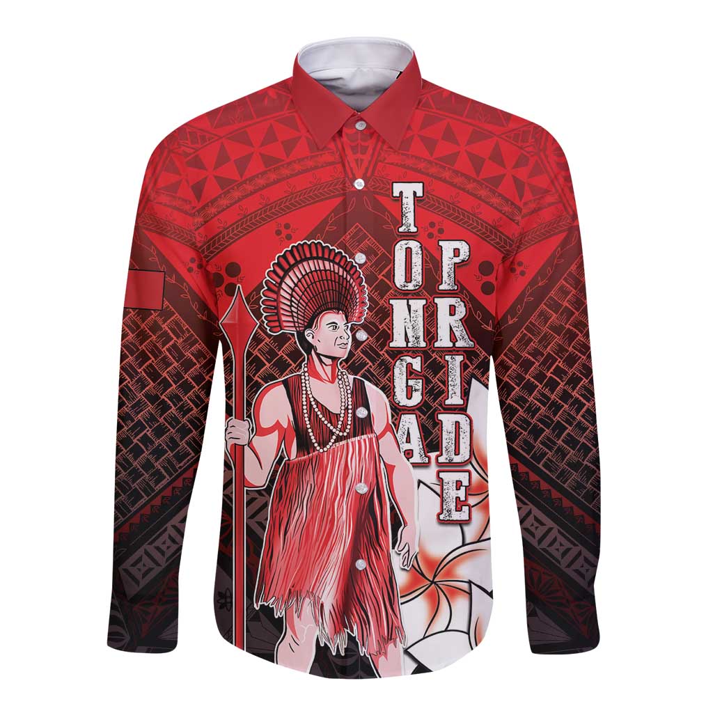 The First King Of Tonga Long Sleeve Button Shirt Tongan Pride LT05 Unisex Red - Polynesian Pride
