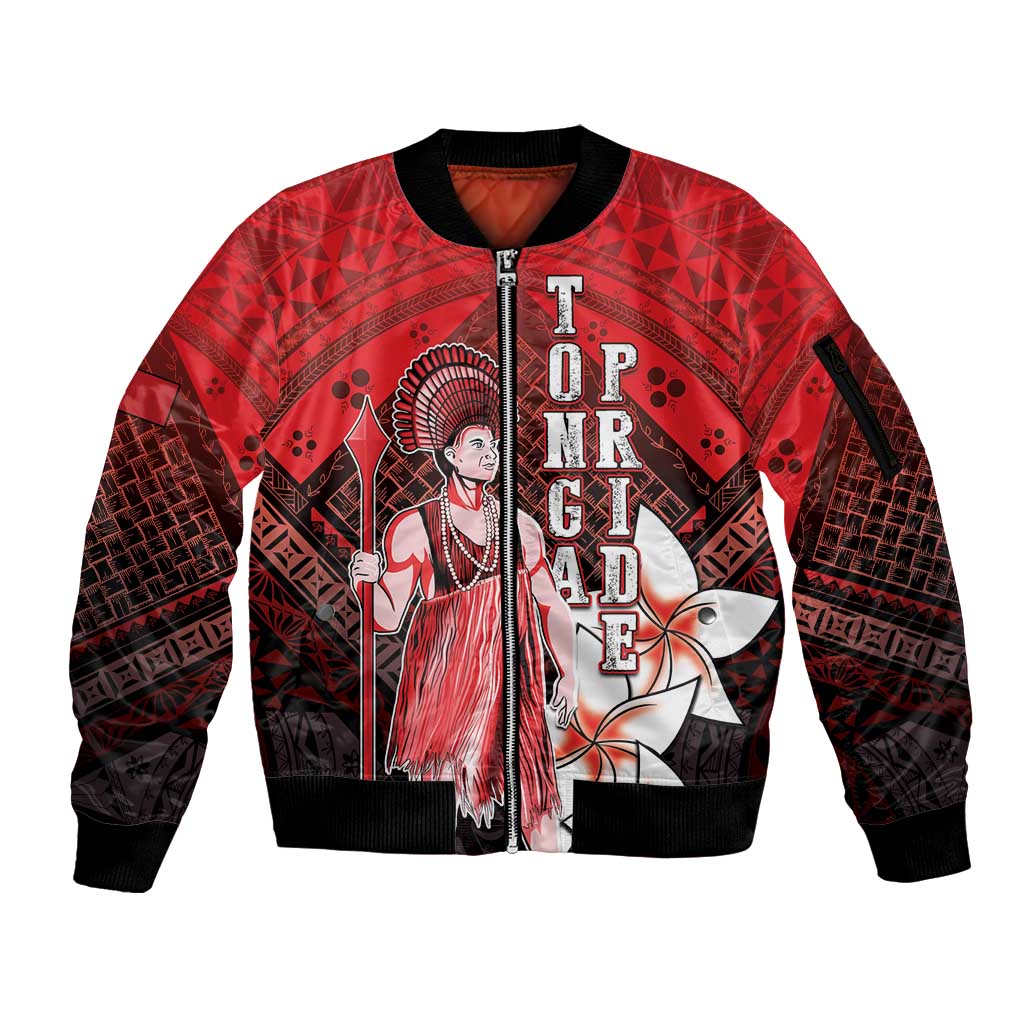 The First King Of Tonga Sleeve Zip Bomber Jacket Tongan Pride