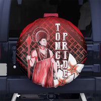 The First King Of Tonga Spare Tire Cover Tongan Pride LT05 No hole Red - Polynesian Pride