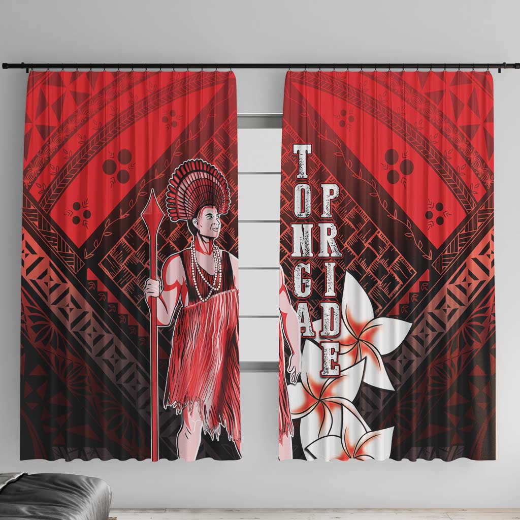 The First King Of Tonga Window Curtain Tongan Pride LT05 With Hooks Red - Polynesian Pride