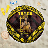 Tonga First King Beach Blanket Ahoeitu Know Your Roots LT05 One Size 150cm Maroon - Polynesian Pride