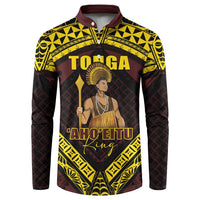Tonga First King Button Sweatshirt Ahoeitu Know Your Roots LT05 Maroon - Polynesian Pride