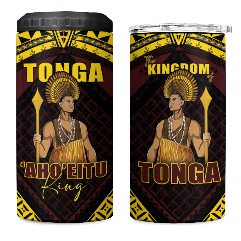 Tonga First King 4 in 1 Can Cooler Tumbler Ahoeitu Know Your Roots LT05 One Size: 16 oz Maroon - Polynesian Pride