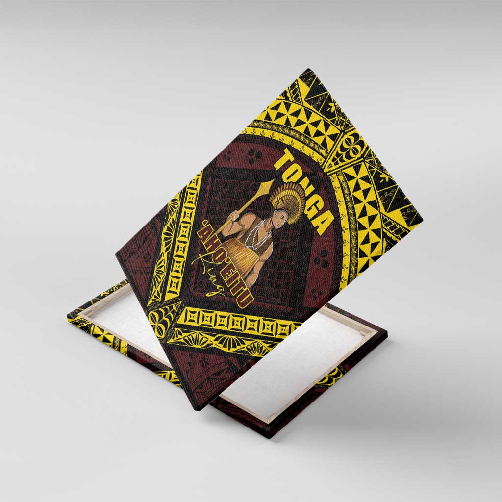 Tonga First King Canvas Wall Art Ahoeitu Know Your Roots LT05 With Frame Maroon - Polynesian Pride