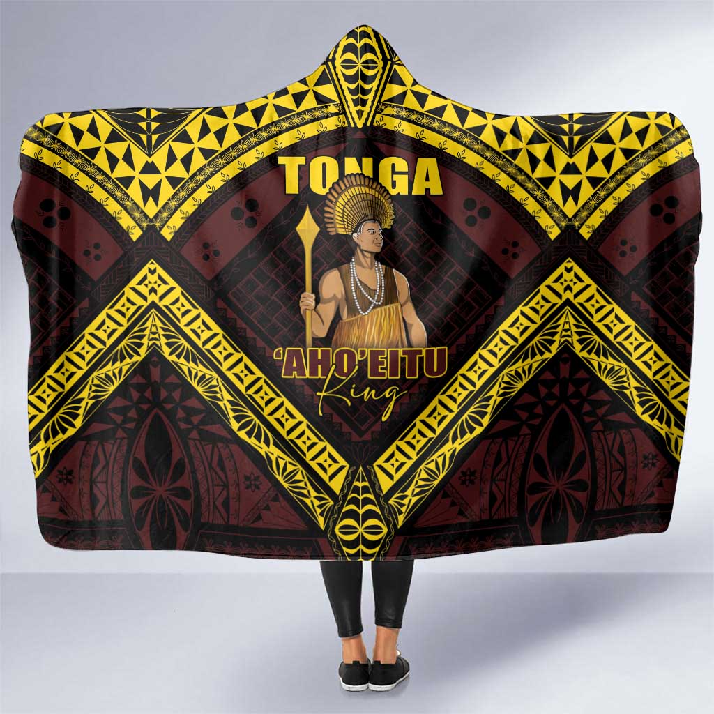 Tonga First King Hooded Blanket Ahoeitu Know Your Roots LT05 One Size Maroon - Polynesian Pride