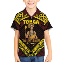 Tonga First King Kid Hawaiian Shirt Ahoeitu Know Your Roots LT05 Kid Maroon - Polynesian Pride
