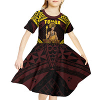 Tonga First King Kid Short Sleeve Dress Ahoeitu Know Your Roots LT05 - Polynesian Pride