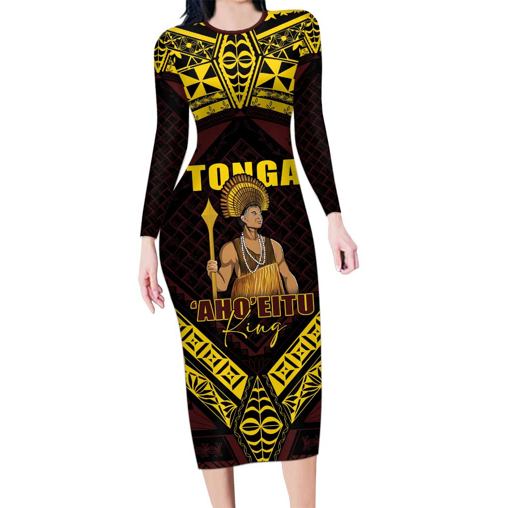 Tonga First King Long Sleeve Bodycon Dress Ahoeitu Know Your Roots