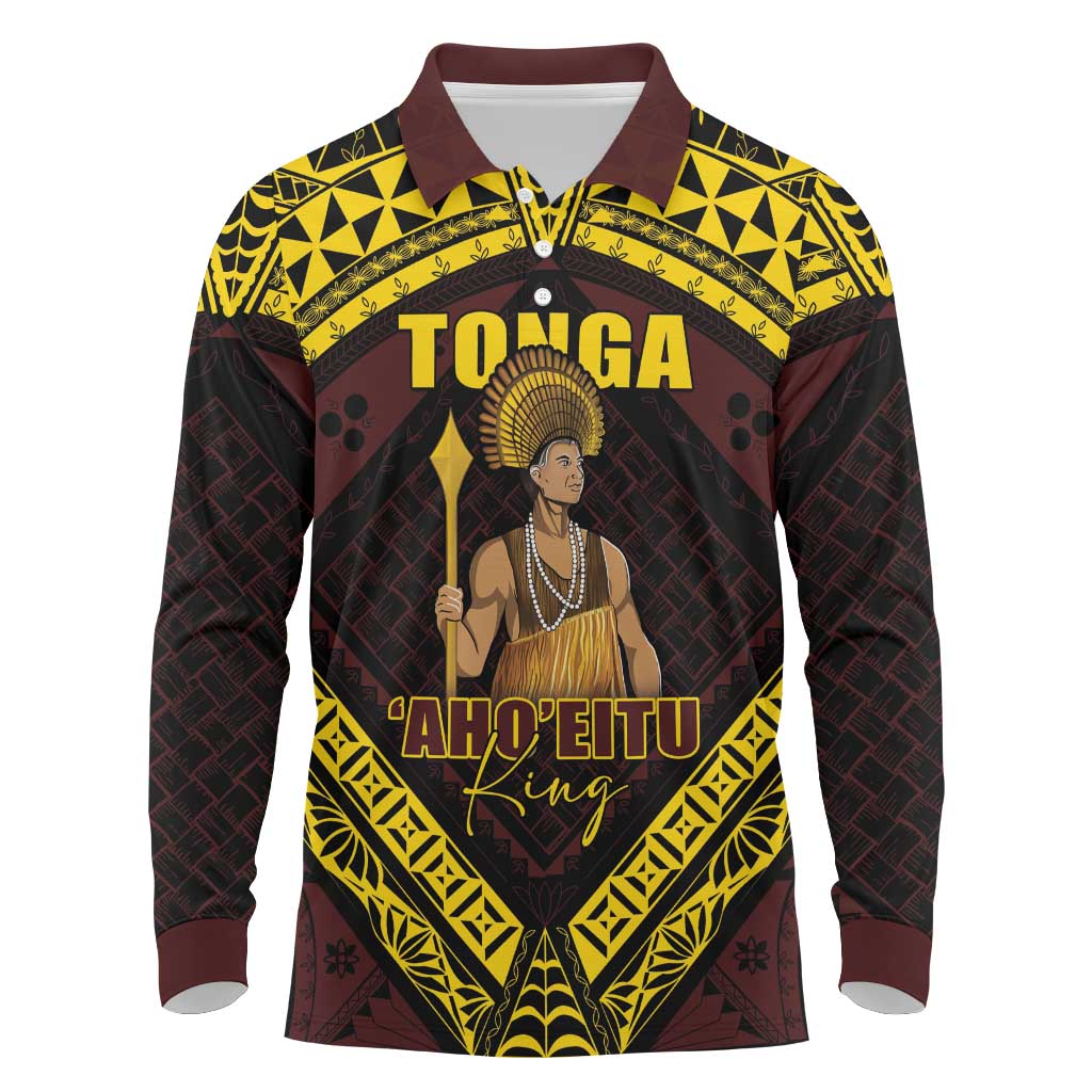 Tonga First King Long Sleeve Polo Shirt Ahoeitu Know Your Roots