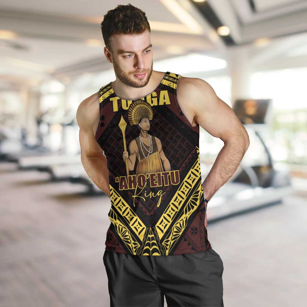Tonga First King Men Tank Top Ahoeitu Know Your Roots LT05 Maroon - Polynesian Pride