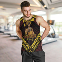 Tonga First King Men Tank Top Ahoeitu Know Your Roots LT05 Maroon - Polynesian Pride